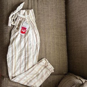 Linen paper bag pants